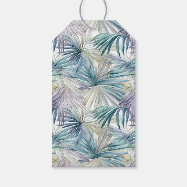 Kleinere Druckpasten aus Palmblättern Gemustert Geschenkanhänger (Vorderseite)