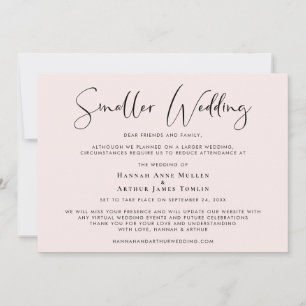 Kleinere Hochzeit Elegant Rosa Ankündigung