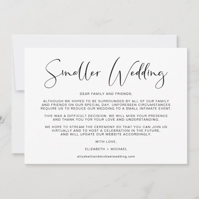 Kleinere Hochzeitwechsel - Elegant Ankündigung (Vorderseite)