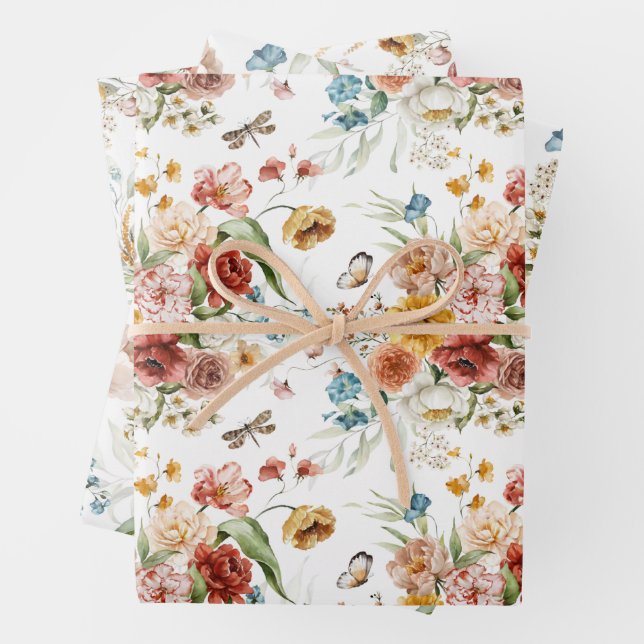 Kleinere Print Niederländisch StillLife Floral Art Geschenkpapier Set (Beispiel)