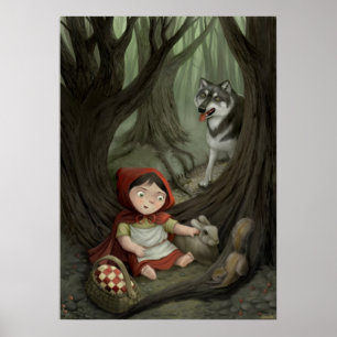 Kleinere Red Riding Hood Children's Art Print Poster