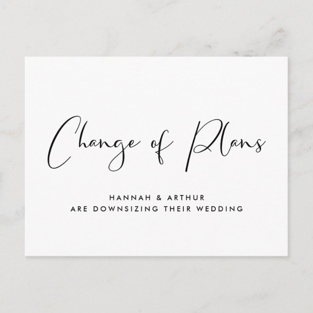 Kleinere überdimensionierte Hochzeitsplanung Ankündigungspostkarte (Vorderseite)