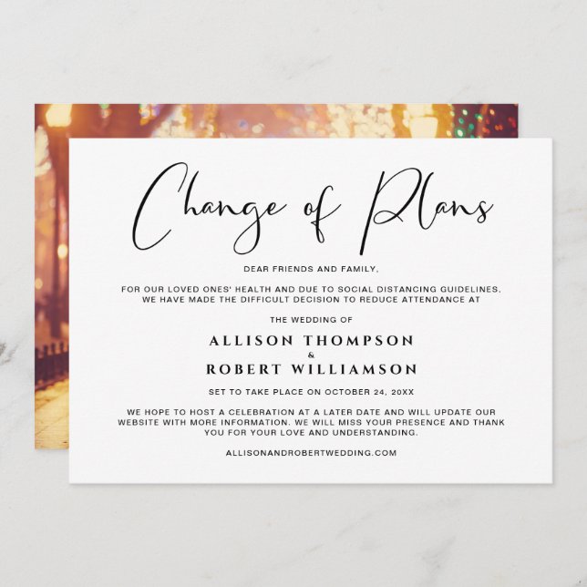 Kleinere überdimensionierte Hochzeitswechsel - Fot Ankündigung (Vorne/Hinten)