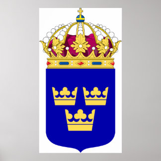 Kleinere Wappen - Schweden - Logo für Offizielle S Poster