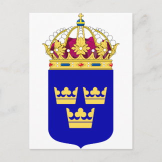 Kleinere Wappen - Schweden - Logo für Offizielle S Postkarte