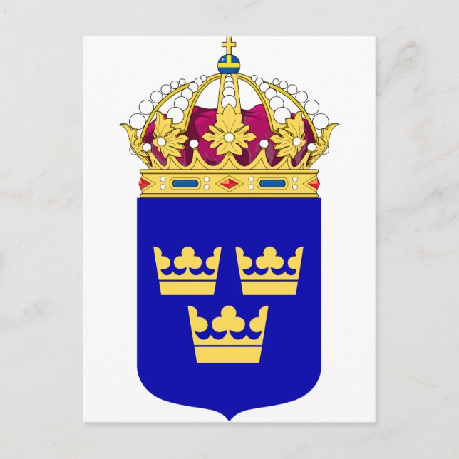 Kleinere Wappen - Schweden - Logo für Offizielle S Postkarte (Vorderseite)