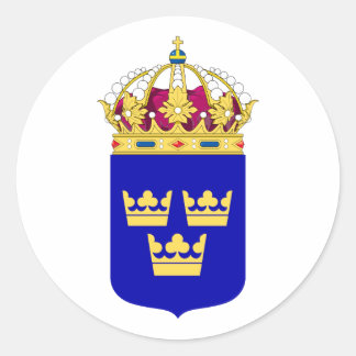 Kleinere Wappen - Schweden - Logo für Offizielle S Runder Aufkleber