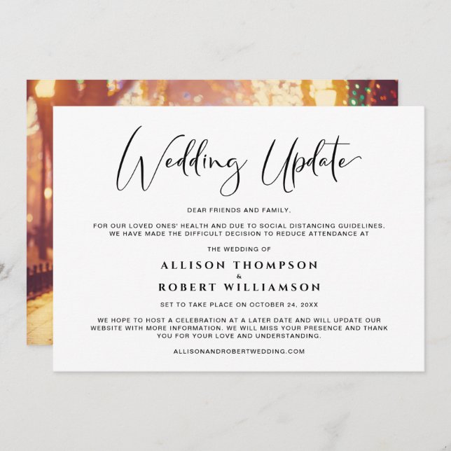 Kleineres Foto für die Aktualisierung von Hochzeit Ankündigung (Vorne/Hinten)