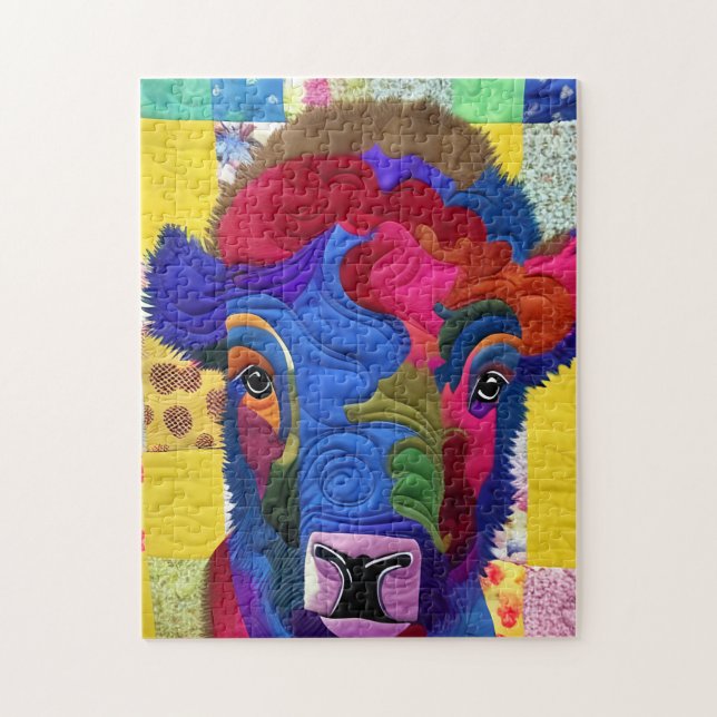 Kleines Baby Bison quilt wie Design Puzzle (Vertikal)