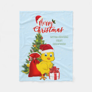 Kleines Baby Chicken Weihnachten Fleecedecke