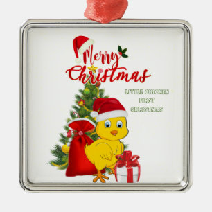 Kleines Baby Chicken Weihnachten Ornament Aus Metall
