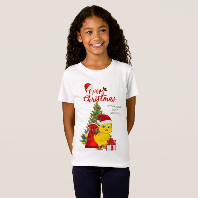 Kleines Baby Chicken Weihnachten T-Shirt (Vorne ganz)