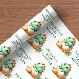 Kleines Baby Dino-Geschenkpapier zum baldigen Schl Geschenkpapier