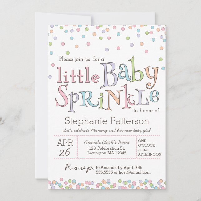 Kleines Baby Sprinkle Confetti Dusche Einladung (Vorderseite)
