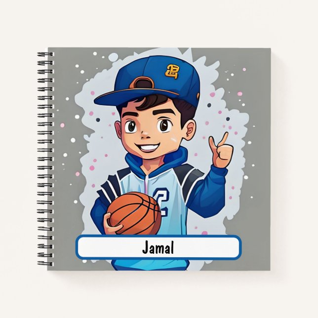 Kleines Baller Notebook mit individueller Nametag Notizbuch (Vorderseite)