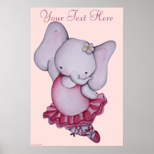 Kleines Ballerina Elephant Poster für Kinder