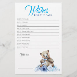 Kleines Bear Blue Floral Baby Shower Game