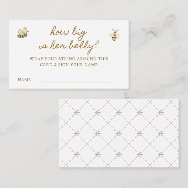 Kleines Bee Baby Shower Bly Game Begleitkarte (Vorne/Hinten)