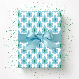 Kleines Blatt in Grün und Aqua Geschenkpapier