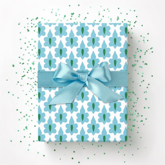Kleines Blatt in Grün und Aqua Geschenkpapier (Von Creator hochgeladen)