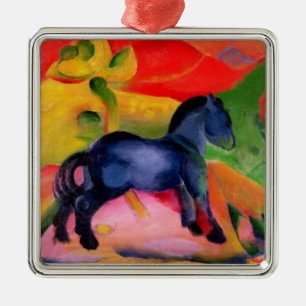 Kleines blaues Horse, 1912 Silbernes Ornament