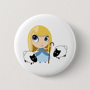Kleines BO lugen und ihre Schafe Button