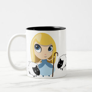Kleines BO lugen und ihre Schafe Zweifarbige Tasse