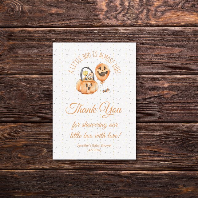 kleines Bogen, halloween Baby-Dusche danke Orange Mitteilungskarte (Von Creator hochgeladen)
