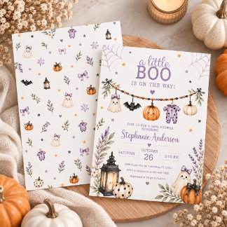 Kleines Boo Mädchen Halloween Baby Shower Einladun Einladung
