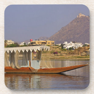 Kleines Boot, Lake Pichola, Udaipur, Indien. Untersetzer