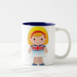 Kleines britisches Mädchen Zweifarbige Tasse