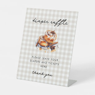 Kleines Brötchen im Ofen Baby Shower Windel-Raffle Sockelschild