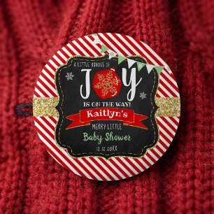 "Kleines Bündel Freude" Weihnachts-Baby-Bash Button