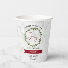 Kleines Bündel von freudlicher Weihnachtsdusche Pappbecher