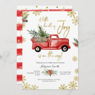 Kleines Bündel von Joy Red Truck Baby Shower Einladung