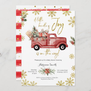 Kleines Bündel von Joy Red Truck Baby Shower Invit Einladung