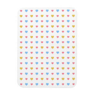 Kleines Bunte-Herzen-Muster Rosa Blau Gelb Magnet