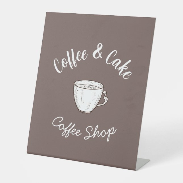 Kleines Café Cottage-Logo Sockelschild (Vorderseite)