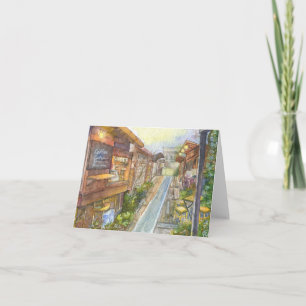 Kleines Café in Japan Note Card Karte