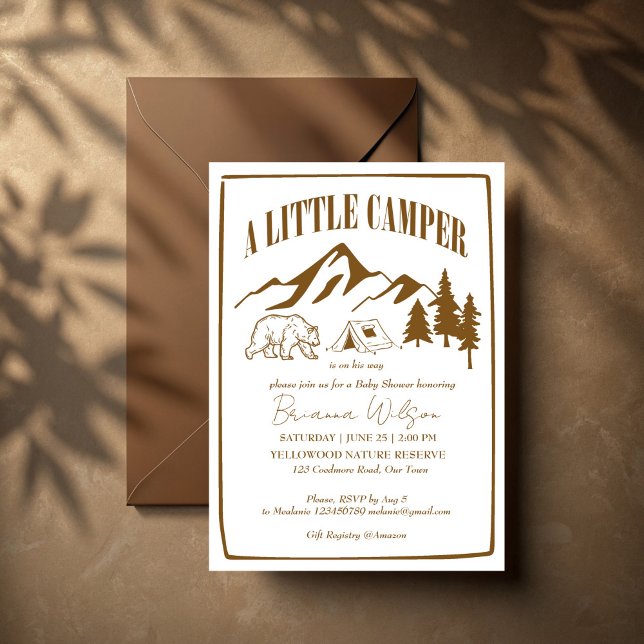 Kleines Camper Abenteuer Boho Babydusche Einladung (Little camper national parks adventure boho baby shower invitation templates modern boho terracotta)