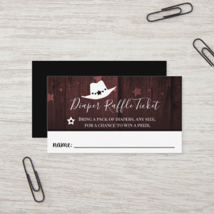 Kleines Cowboy Baby Duwer Windel Raffle Ticket
