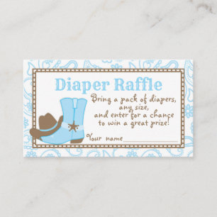 Kleines Cowboy Baby Duwer Windel Raffle Ticket Begleitkarte