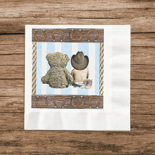 Kleines Cowboy-und Teddy-Bärn-Party Serviette