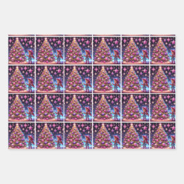 Kleines Cowgirl Dekorieren von Weihnachtsbaumen Geschenkpapier Set