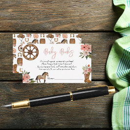 Kleines Cowgirl on Way Baby Shower Babybücher Begleitkarte