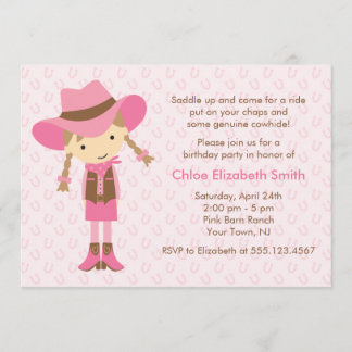 Kleines Cowgirl-Western-Geburtstags-Party Einladung