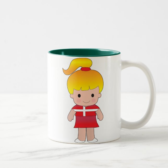 Kleines dänisches Mädchen Zweifarbige Tasse (Rechts)