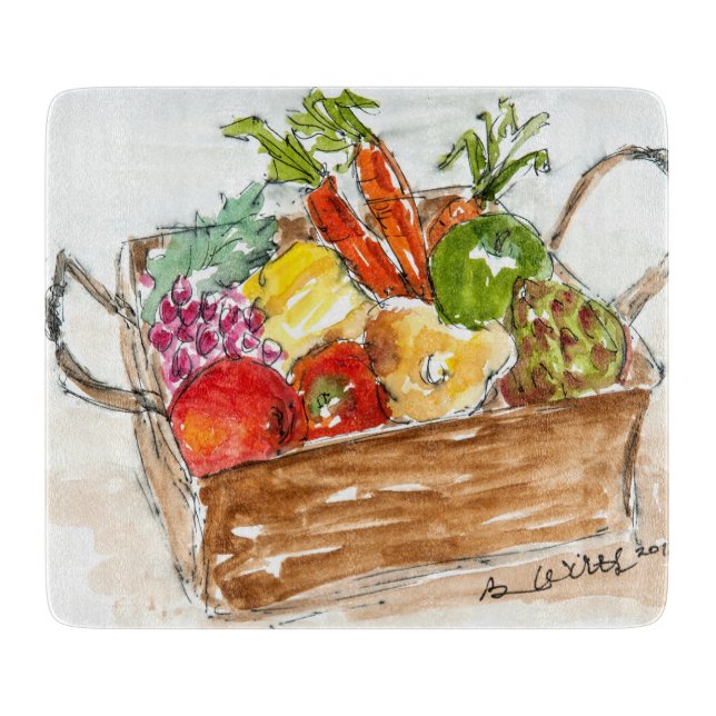 Kleines dekoratives Glasschneiden-Brett Schneidebrett (Vorderseite)