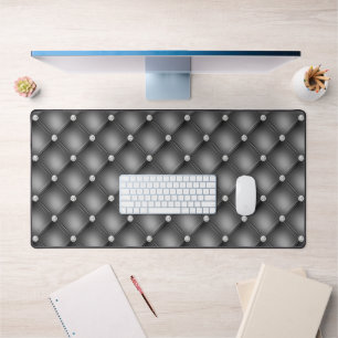 Kleines Diamant-Tufting-Design, Schwarz Schreibtischunterlage