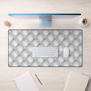 Kleines Diamant-Tufting-Design, Silber Schreibtischunterlage